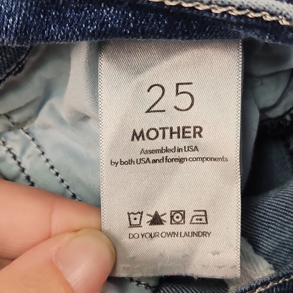 Mother The Hustler Ankle Flare Jeans Womens 25 Blue Fade Denim Made in USA - Picture 10 of 16